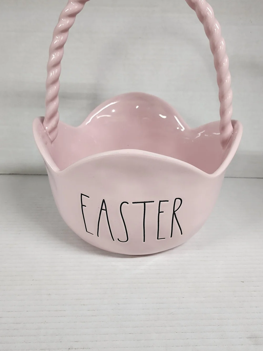 Rae Dunn Pink Easter Ceramic Basket